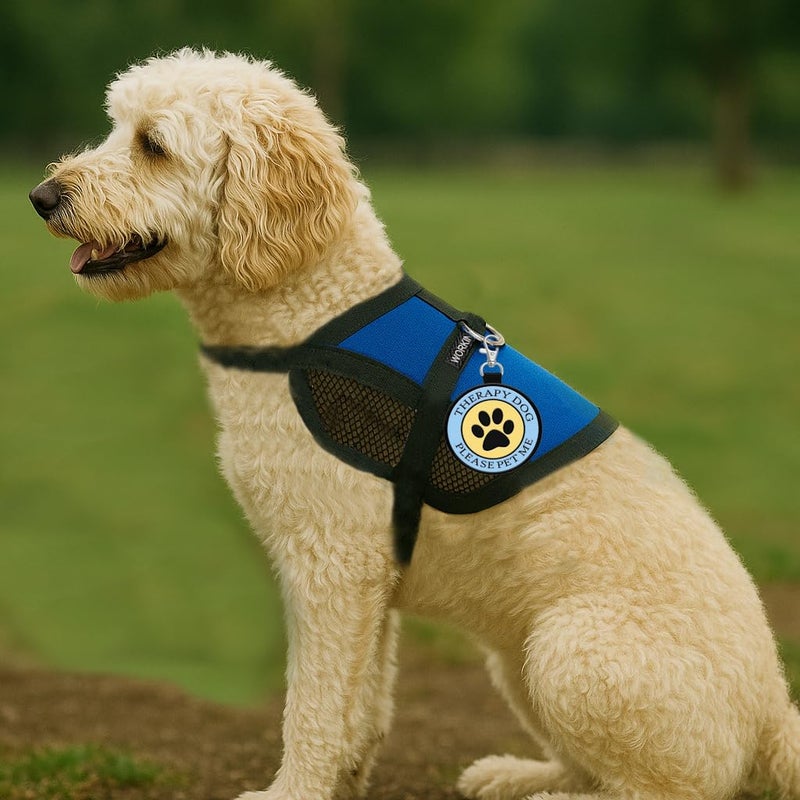 WORKINGSERVICEDOG.COM Therapy Dog ID Patch Tag - Double-Sided, Hangs from Therapy Dog Vest, Harness, or Leash - Image 5